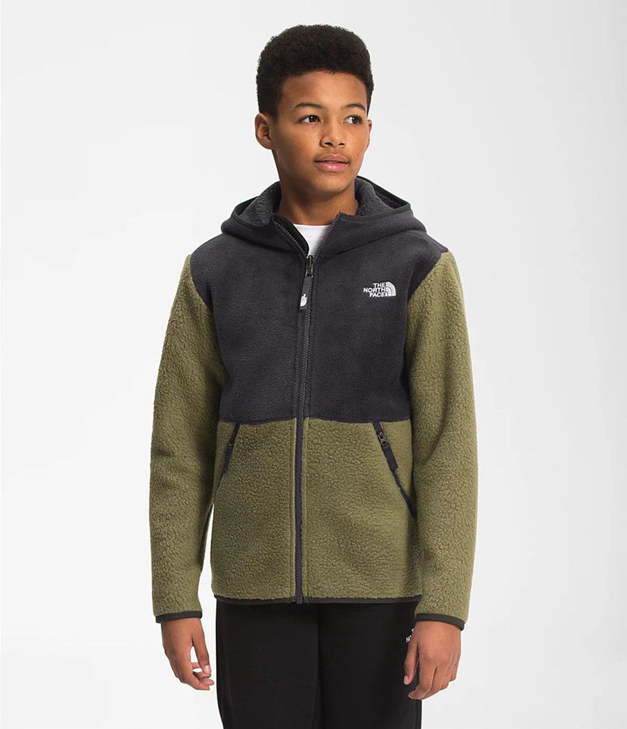 Dětské Bundy The North Face Forrest Full Zip Hooded Fleece Olivy Zelené | RULGSIY-67