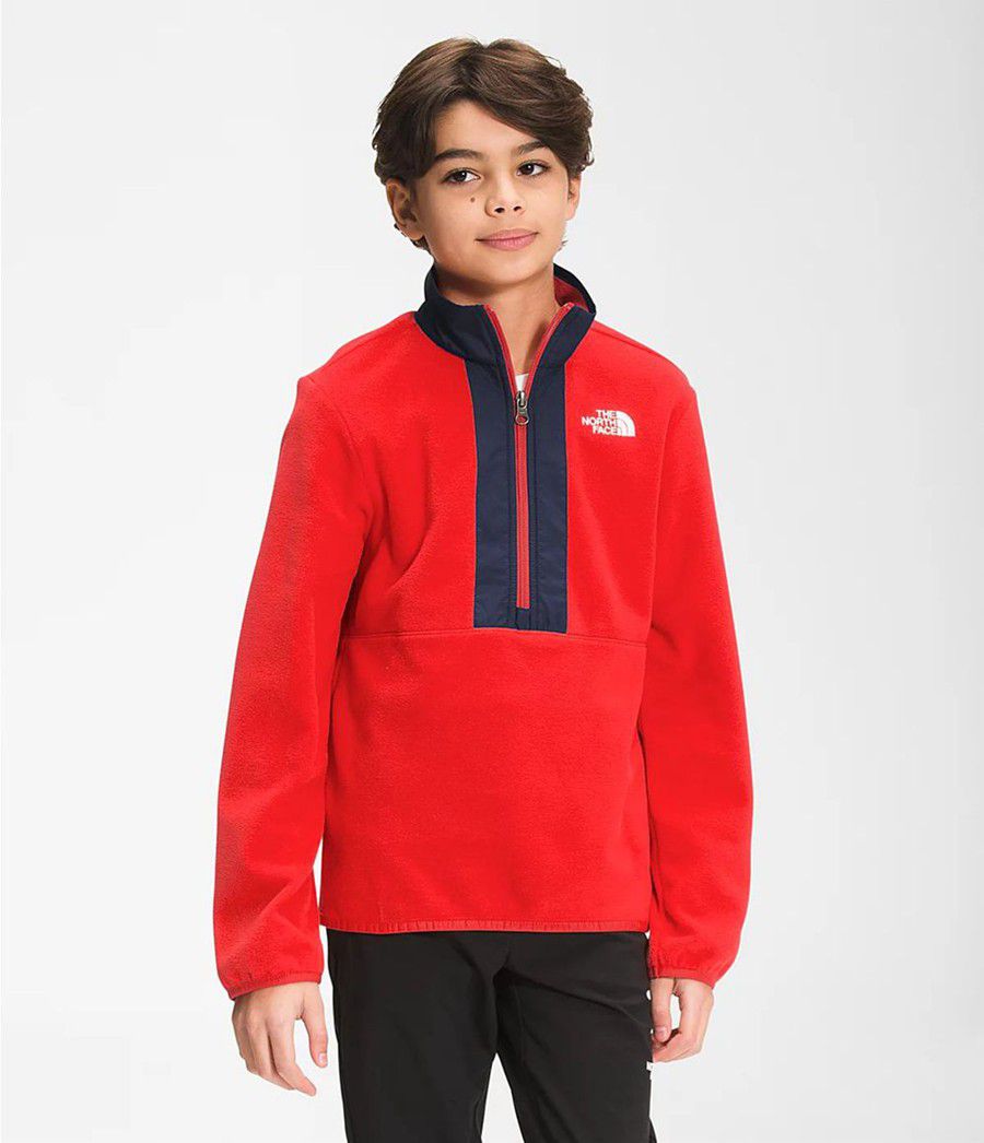 Dětské Bundy The North Face Glacier ¼ Zip Červené | ISFWPRN-39