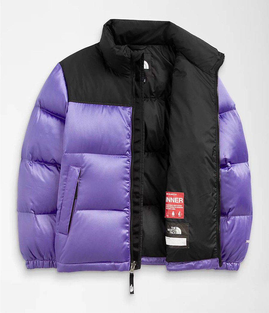 Dětské Bundy The North Face Printed 1996 Retro Nuptse Fialové Černé | CMSQOLA-50