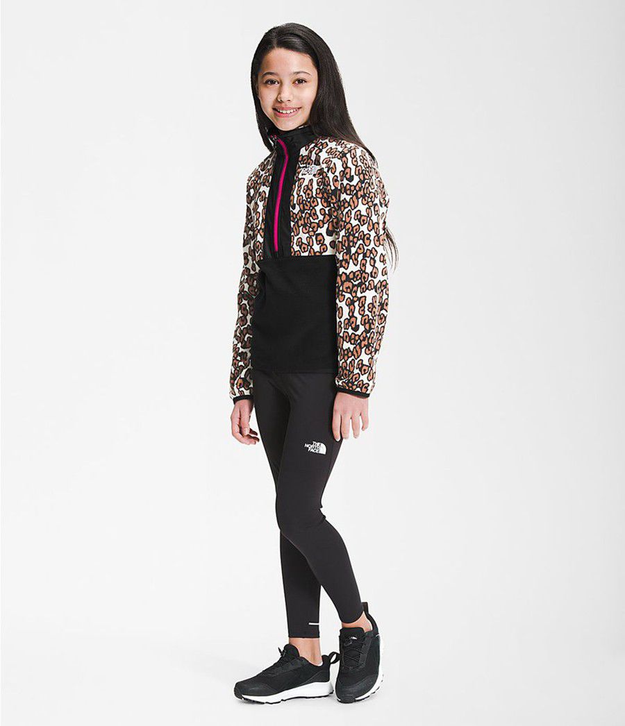 Dětské Bundy The North Face Printed Glacier ¼ Zip Leopard | REKYXLP-95