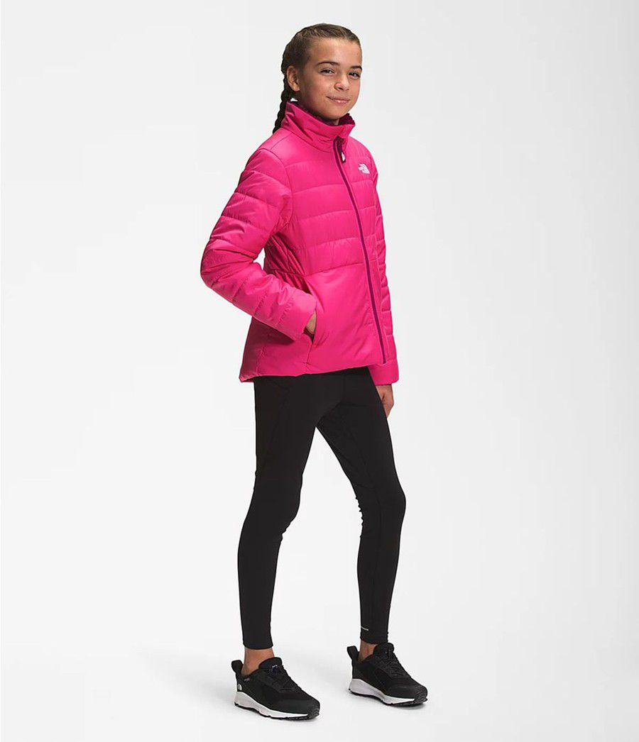 Dětské Bundy The North Face Reversible Mossbud Swirl Růžové | ULIQYRZ-50