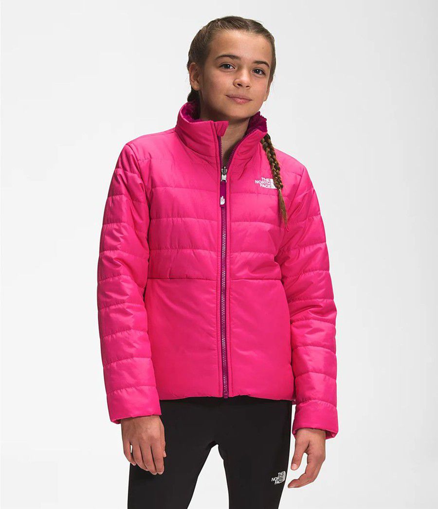 Dětské Bundy The North Face Reversible Mossbud Swirl Růžové | ULIQYRZ-50