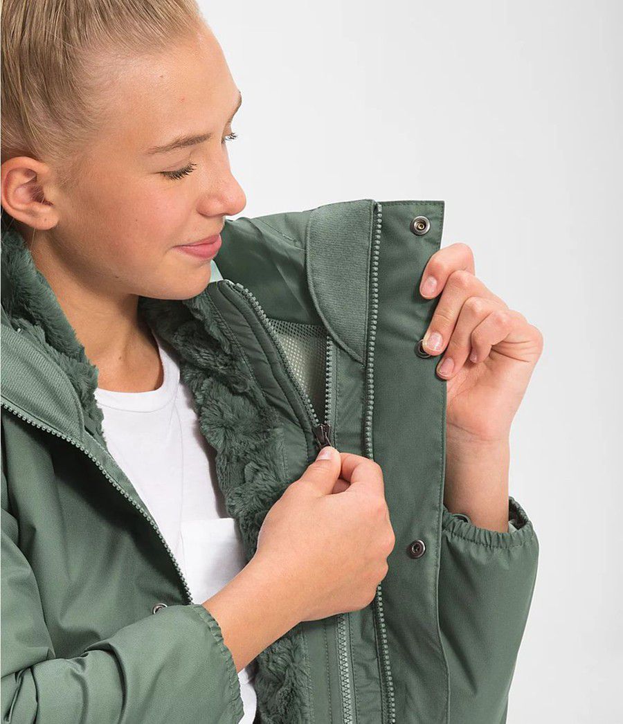 Dětské Bundy The North Face Reversible Mossbud Swirl Tyrkysové | YJLRKTF-40