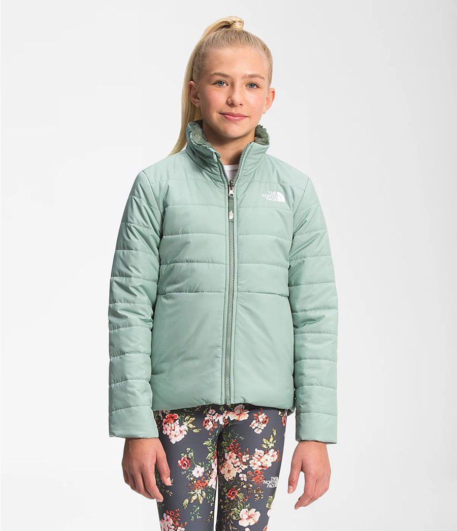 Dětské Bundy The North Face Reversible Mossbud Swirl Tyrkysové | YJLRKTF-40