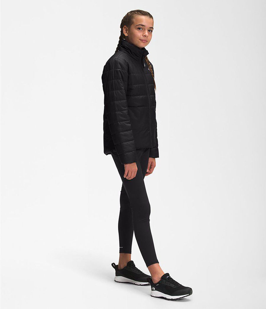 Dětské Bundy The North Face Reversible Mossbud Swirl Černé | YQSJFNO-60