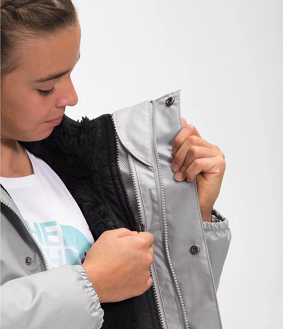 Dětské Bundy The North Face Reversible Mossbud Swirl Černé | YQSJFNO-60