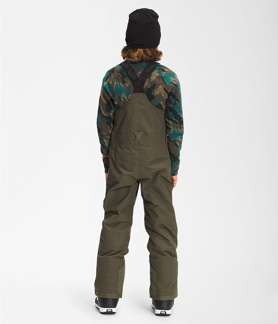 Dětské Kalhoty The North Face Freedom Insulated Bib Olivy Zelené | VCUDLOK-53