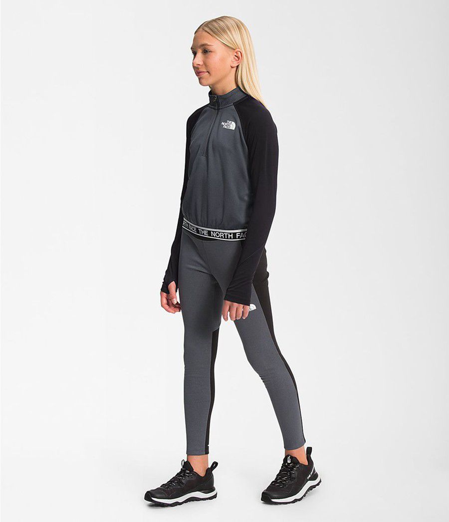 Dětské Košile The North Face Reactor Thermal ¼ Zip Šedé | QBFPYDX-81
