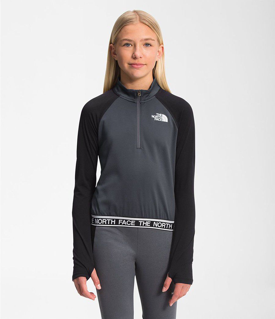 Dětské Košile The North Face Reactor Thermal ¼ Zip Šedé | QBFPYDX-81