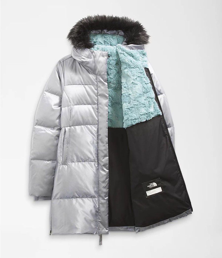 Dětské Parkas The North Face Printed Dealio Fitted Šedé | QRFTENY-86