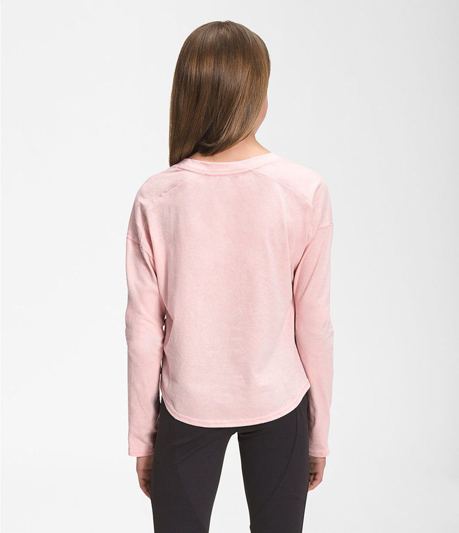 Dětské T-Shirts The North Face Long Sleeve Graphic Růžové | MOYLJIS-01