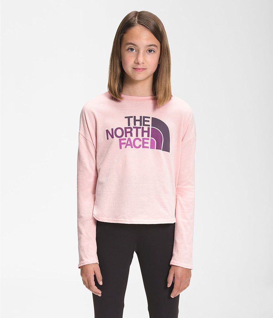 Dětské T-Shirts The North Face Long Sleeve Graphic Růžové | MOYLJIS-01