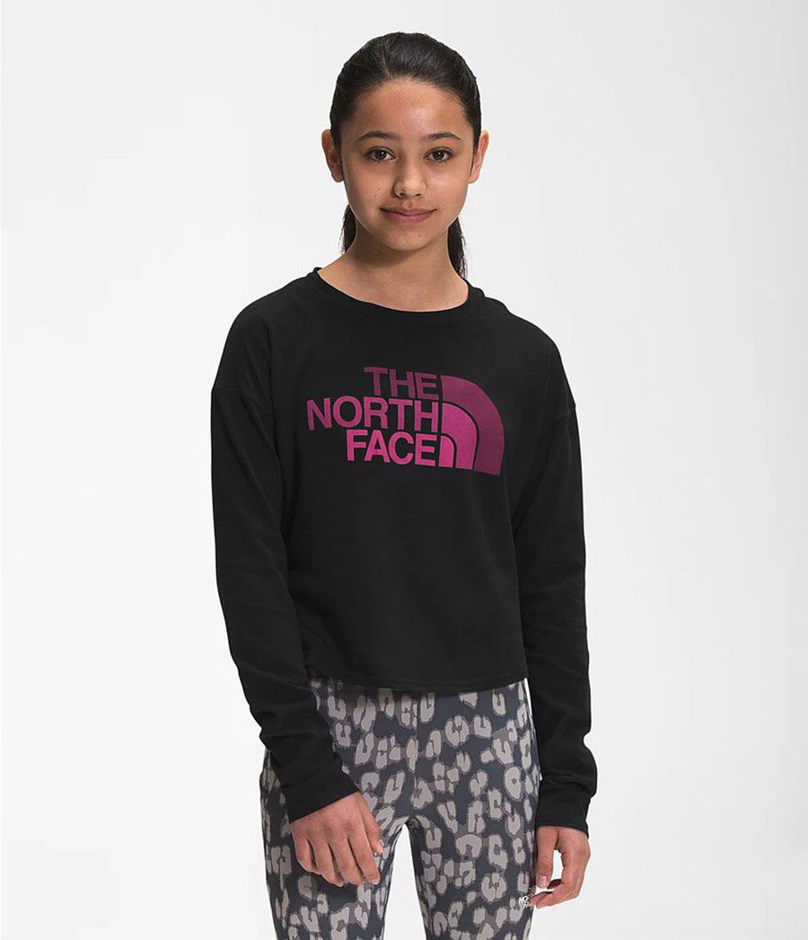 Dětské T-Shirts The North Face Long Sleeve Graphic Černé | WXHVUCK-90