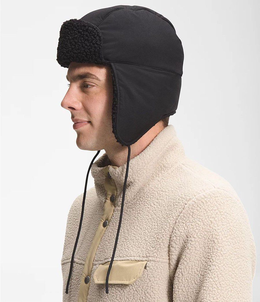 Pánské Beanies The North Face Recycled Ridge Fleece Trapper Černé | BKNTQGI-81