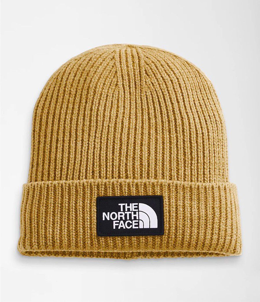 Pánské Beanies The North Face Tnf Logo Box Cuffed Žluté | ZKDGBCU-48