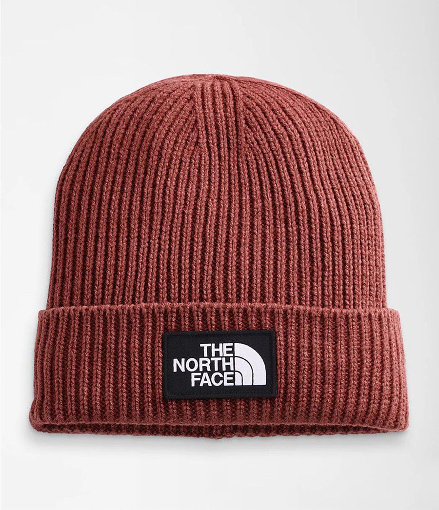 Pánské Beanies The North Face Tnf Logo Box Cuffed Červené | UNLZGBC-82