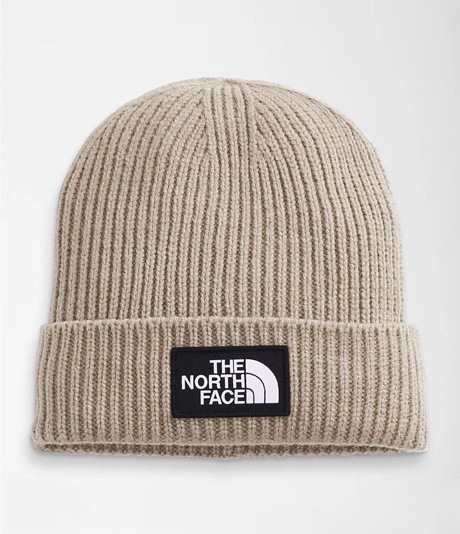 Pánské Beanies The North Face Tnf Logo Box Cuffed Béžový | HQOEYKB-52