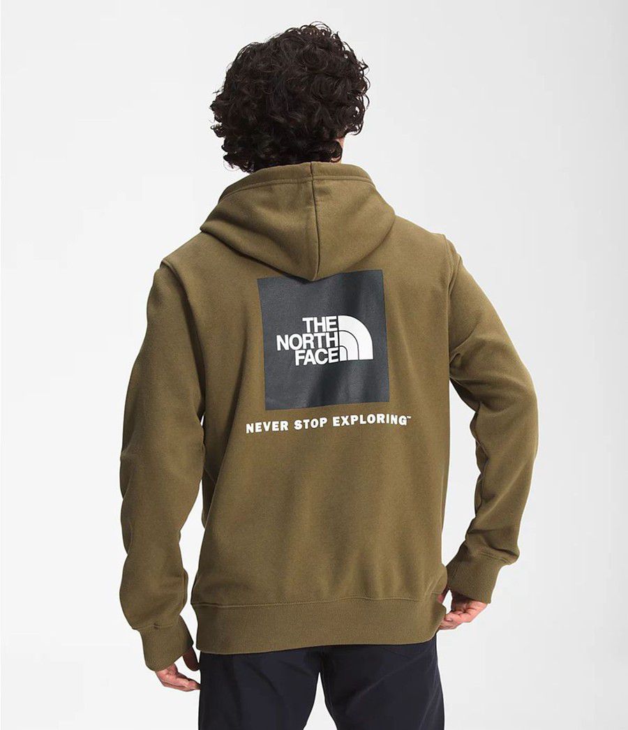Pánské Hoodies The North Face Box Nse Pullover Olivy Zelené | LPQSBEA-19