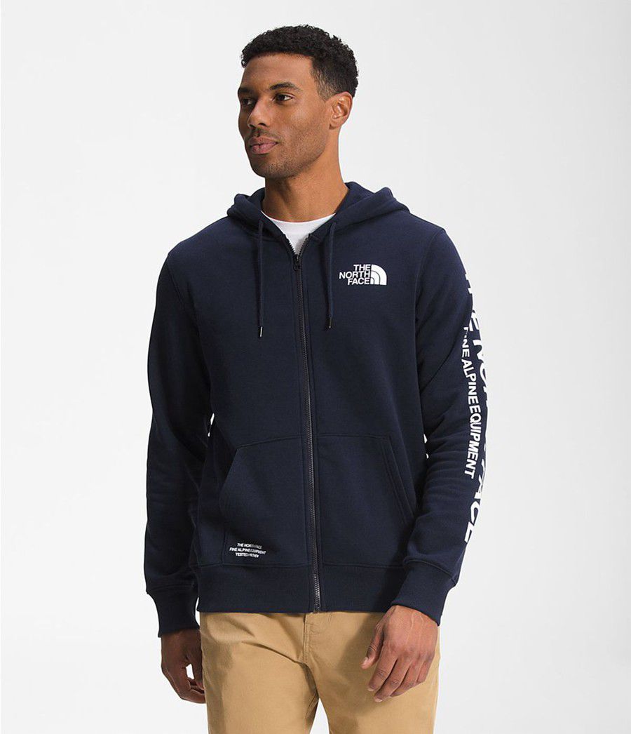 Pánské Hoodies The North Face Brand Proud Full Zip Tmavě Blankyt | QLRXZEJ-05