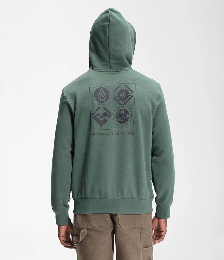 Pánské Hoodies The North Face Himalayan Bottle Source Pullover Zelene | PZAVJNT-64