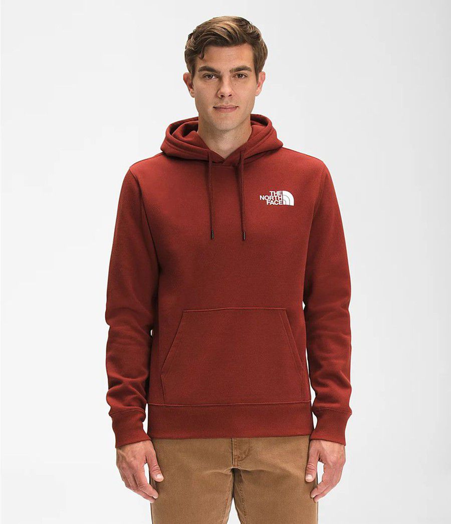 Pánské Hoodies The North Face Mountain Scene Pullover Červené | OSKFMHA-73