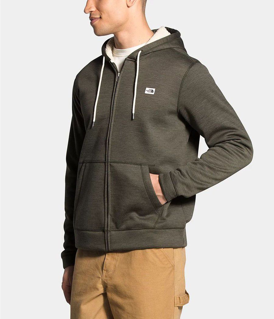 Pánské Hoodies The North Face Sherpa Patrol Full Zip Olivy Zelené | JZQBYEH-47