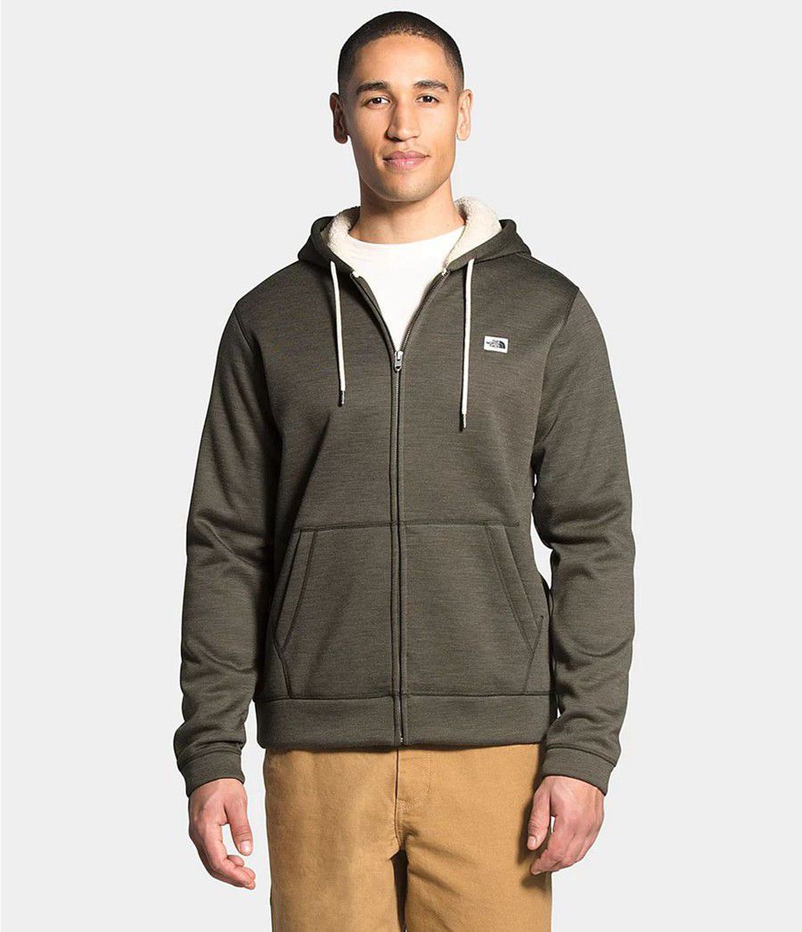 Pánské Hoodies The North Face Sherpa Patrol Full Zip Olivy Zelené | JZQBYEH-47