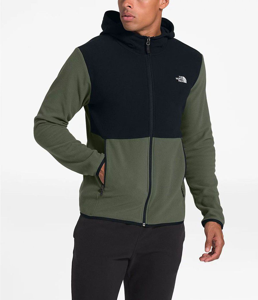 Pánské Hoodies The North Face Tka Glacier Full Zip Černé | BJQYMUH-63