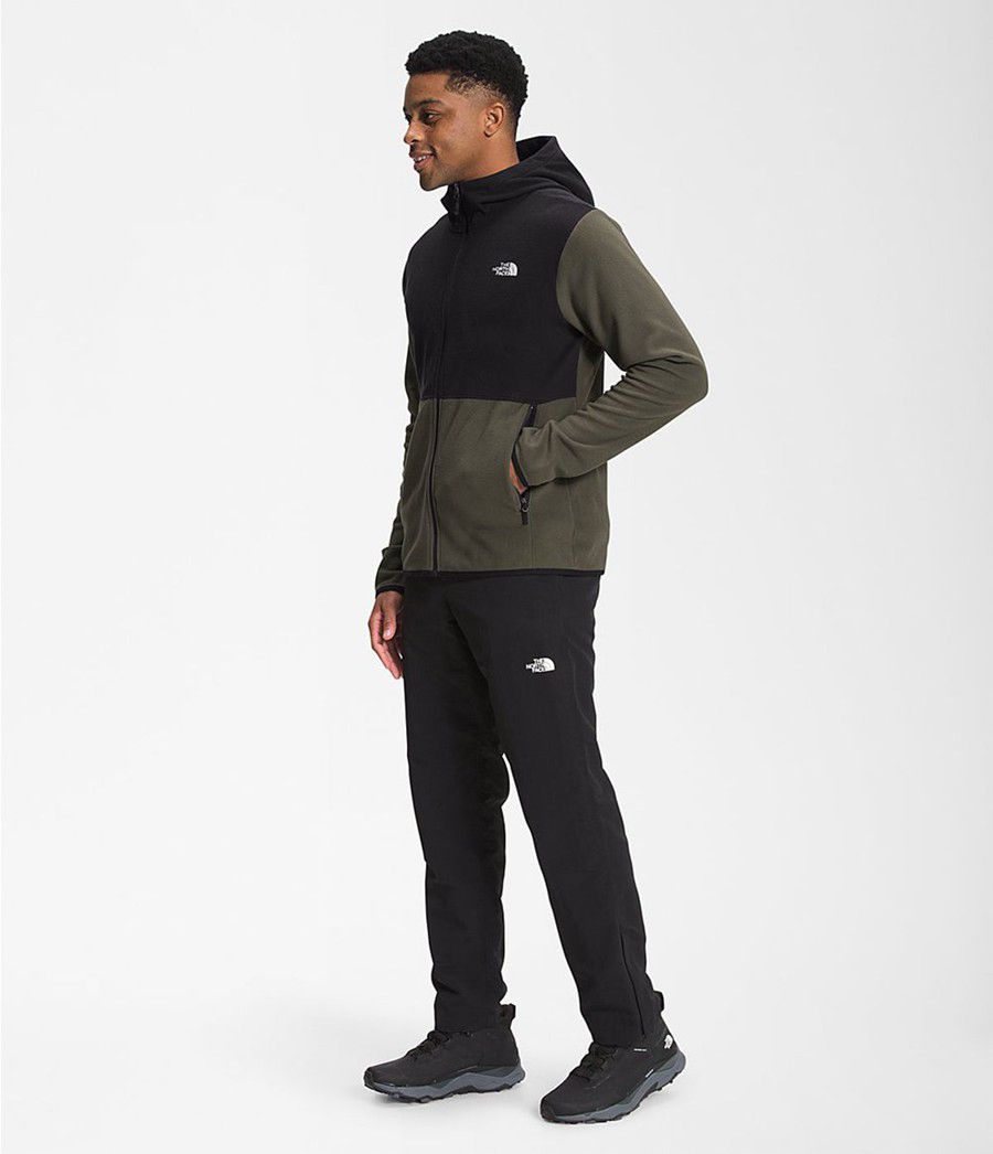 Pánské Hoodies The North Face Tka Glacier Full Zip Černé | BJQYMUH-63