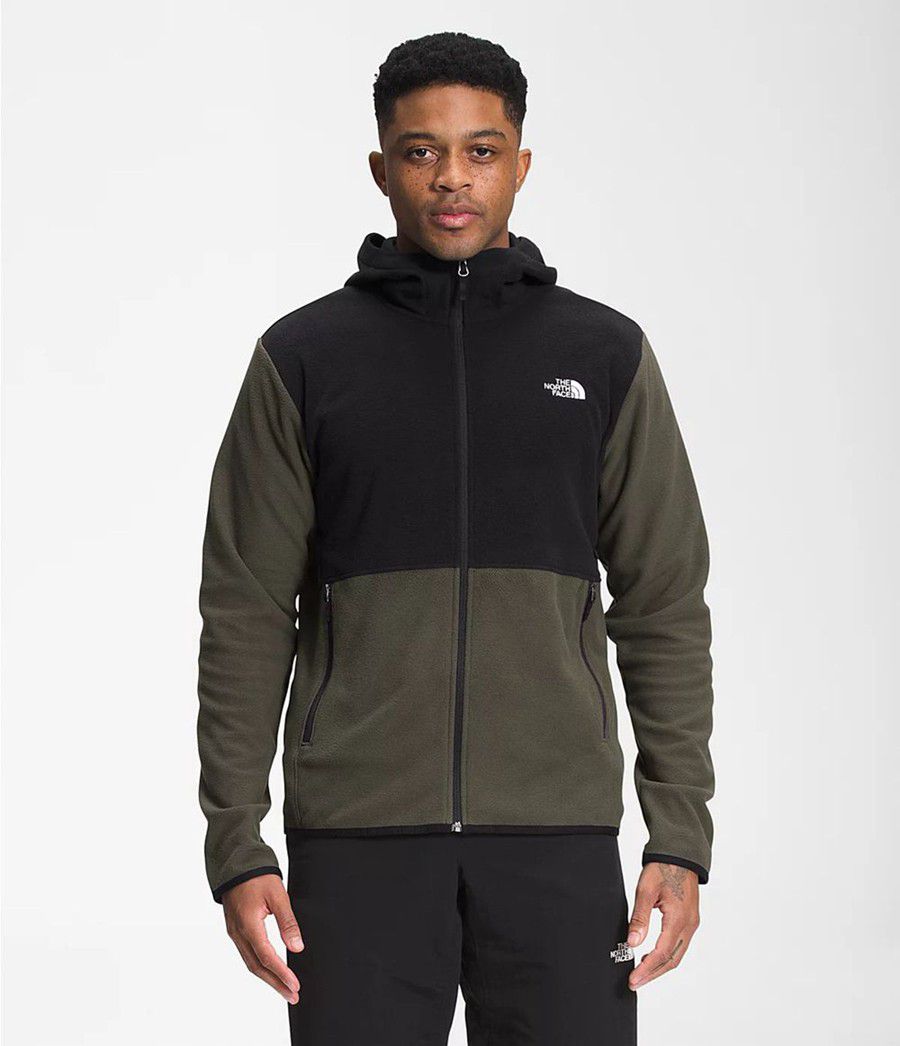 Pánské Hoodies The North Face Tka Glacier Full Zip Černé | BJQYMUH-63