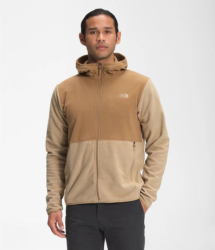 Pánské Hoodies The North Face Tka Glacier Full Zip Hnědé | UTYKEBA-72