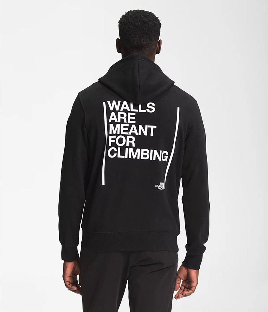 Pánské Hoodies The North Face Walls Pullover Černé | QFAHJZP-03