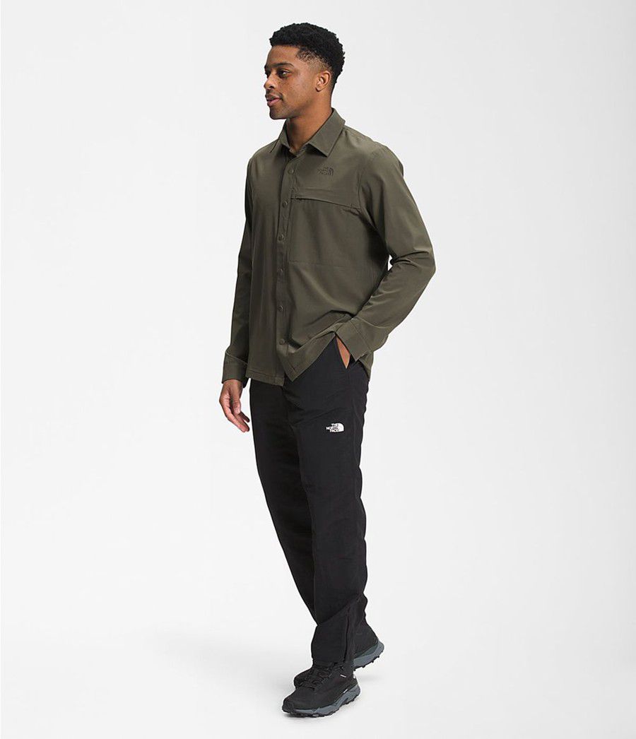 Pánské Košile The North Face First Trail Long Sleeve Olivy Zelené | YDUXKRV-39