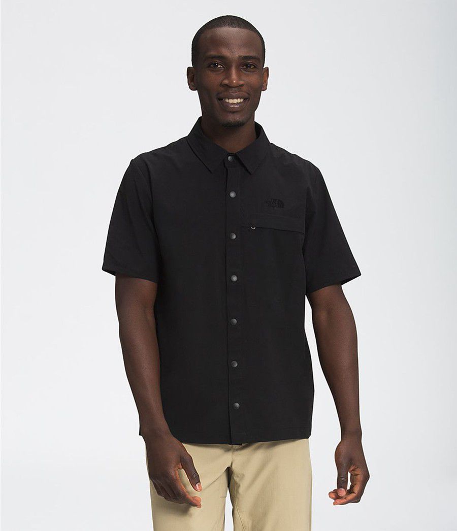 Pánské Košile The North Face First Trail Short Sleeve Černé | GNDOHPC-78