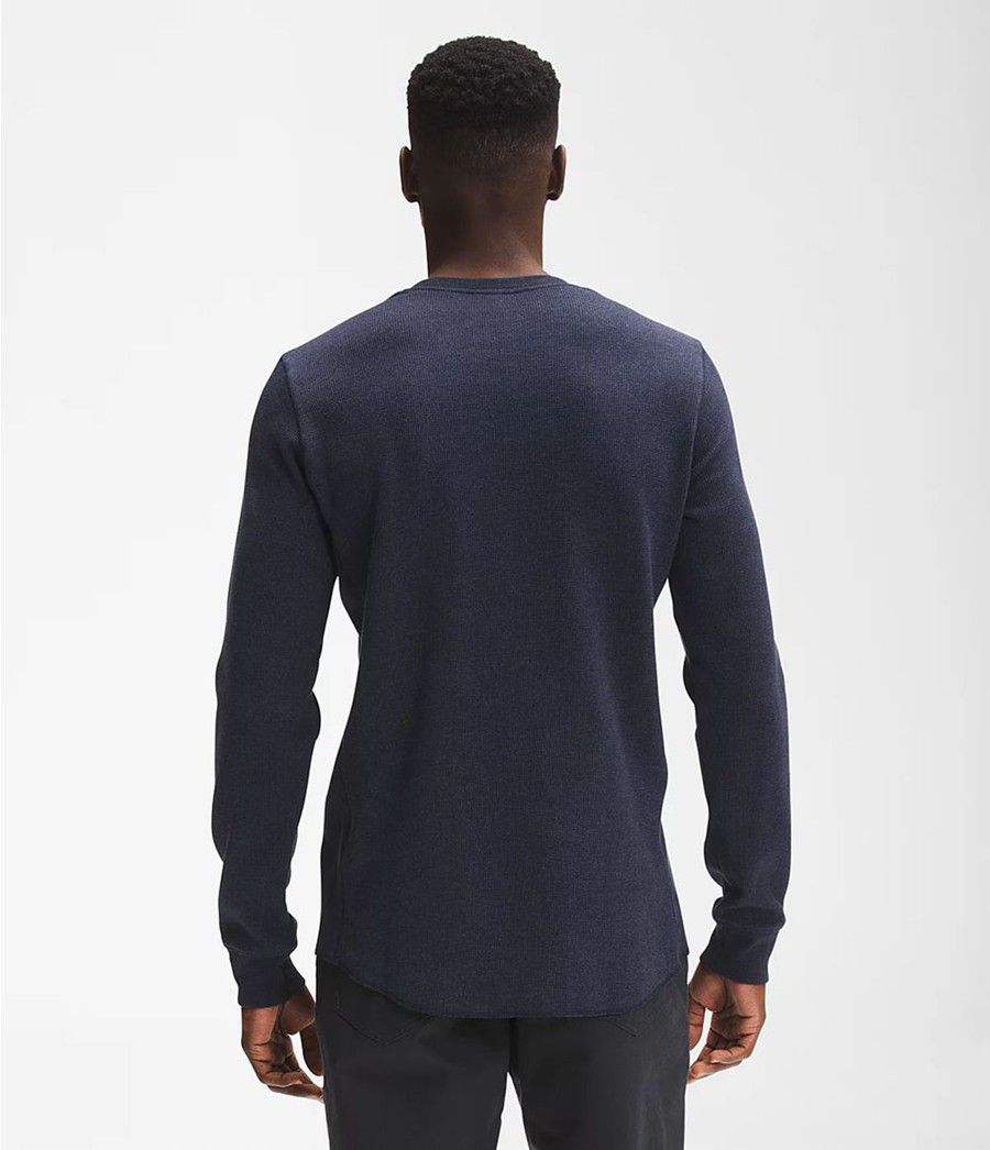 Pánské Mikiny The North Face All-Season Waffle Thermal Tmavě Blankyt | YPLWDZS-71