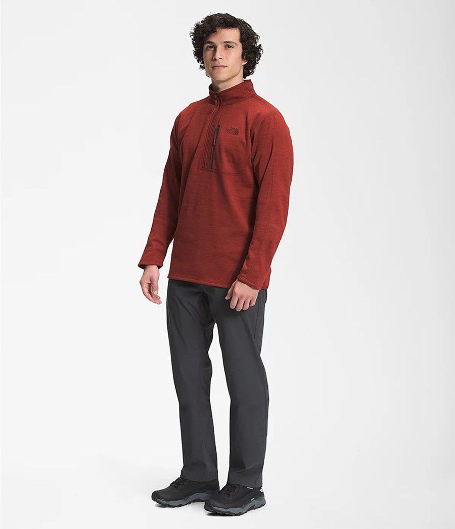 Pánské Mikiny The North Face Canyonlands ½ Zip Červené | QLAEUYT-16