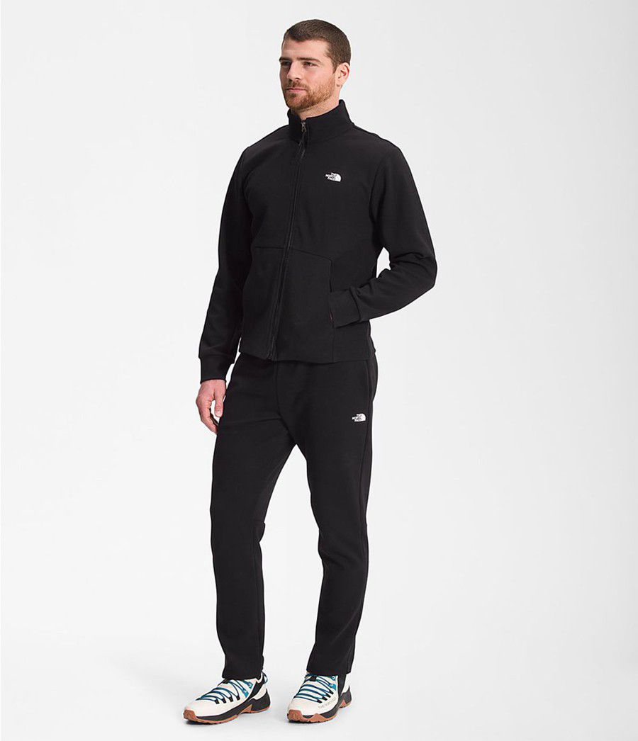 Pánské Mikiny The North Face City Standard Double-Knit Full Zip Černé | QWEZYSU-65
