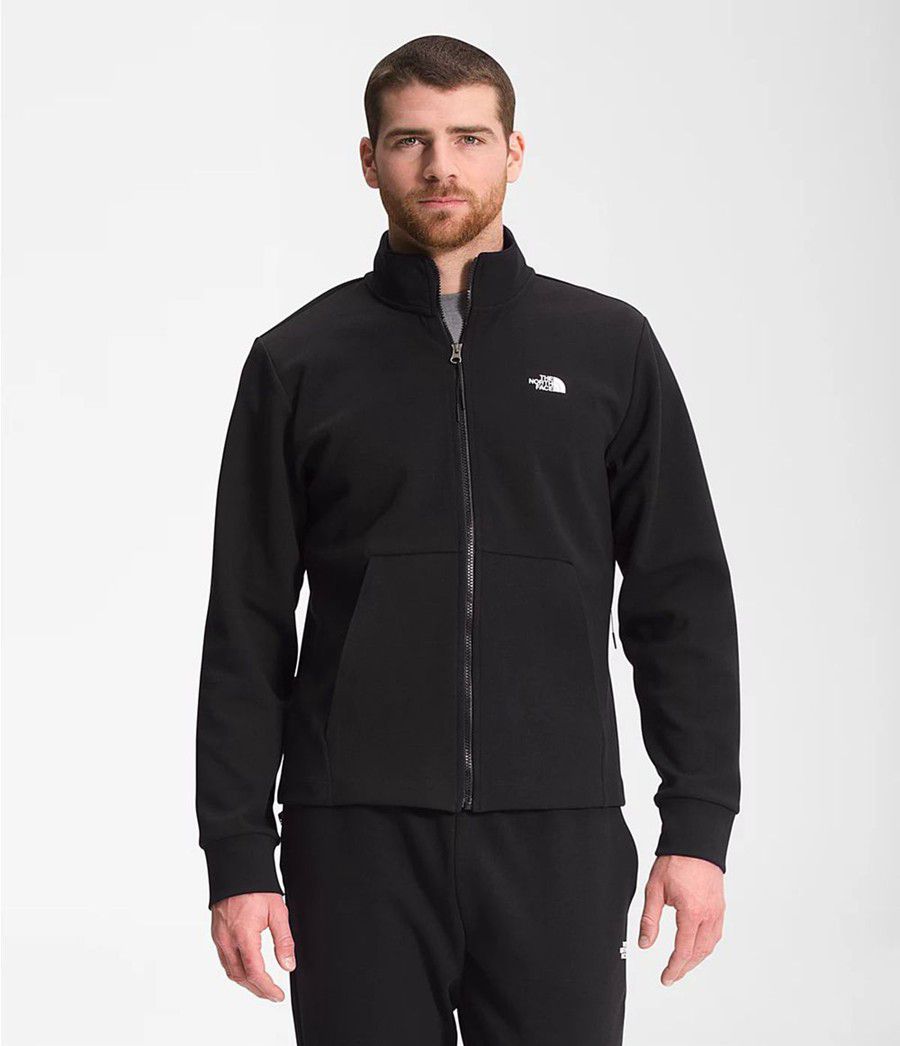 Pánské Mikiny The North Face City Standard Double-Knit Full Zip Černé | QWEZYSU-65