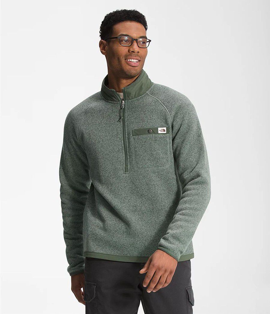 Pánské Mikiny The North Face Gordon Lyons ¼ Zip Zelene | TJYNVRS-27