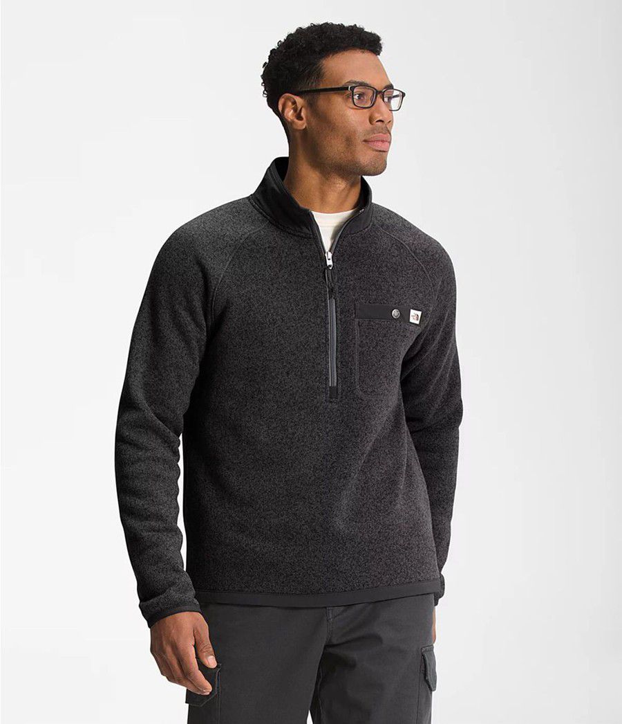Pánské Mikiny The North Face Gordon Lyons ¼ Zip Černé | MAXONEL-40