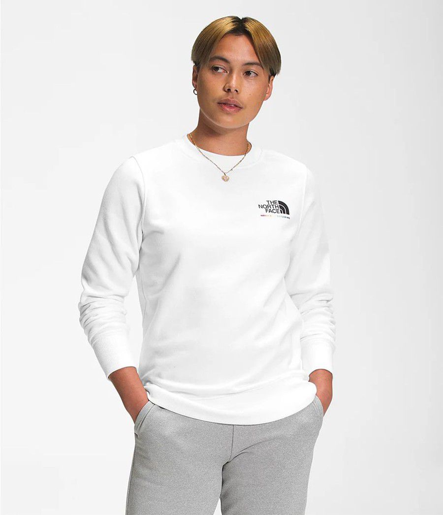 Pánské Mikiny The North Face Pride Crew Bílé | GETIAPS-68