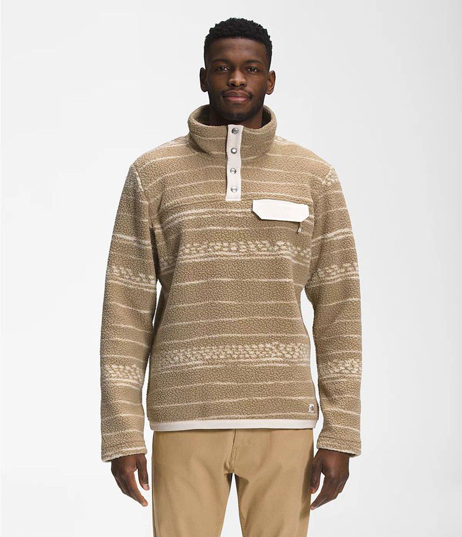 Pánské Mikiny The North Face Printed Cragmont ¼ Snap Pullover Hnědé | RUIXVSG-48