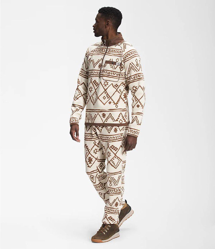 Pánské Mikiny The North Face Printed Gordon Lyons ¼ Zip Bílé | SZUHAFW-29