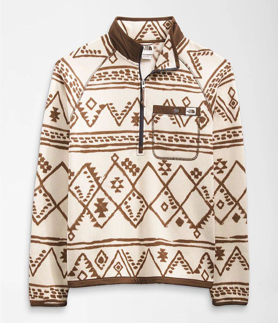 Pánské Mikiny The North Face Printed Gordon Lyons ¼ Zip Bílé | SZUHAFW-29