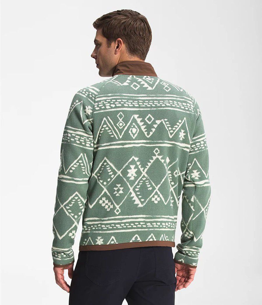 Pánské Mikiny The North Face Printed Gordon Lyons ¼ Zip Zelene | KSCIXEG-35