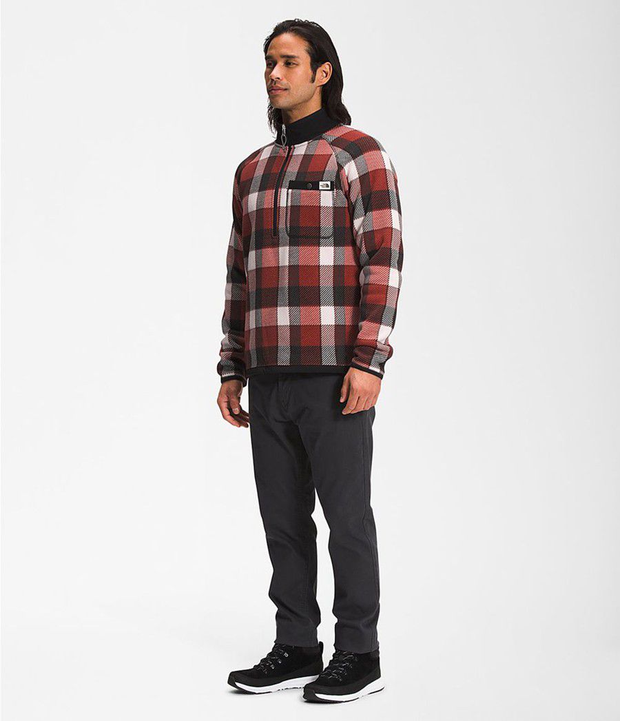 Pánské Mikiny The North Face Printed Gordon Lyons ¼ Zip Červené | PLIRYFC-14