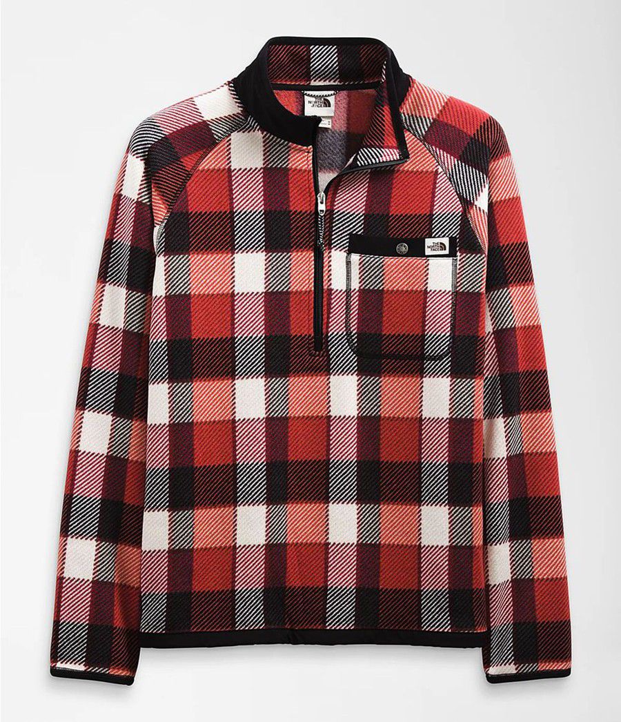 Pánské Mikiny The North Face Printed Gordon Lyons ¼ Zip Červené | PLIRYFC-14