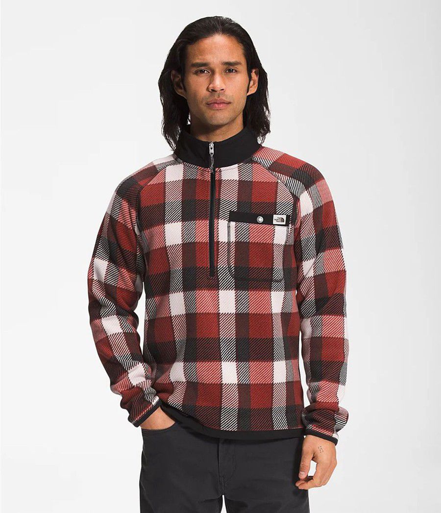 Pánské Mikiny The North Face Printed Gordon Lyons ¼ Zip Červené | PLIRYFC-14