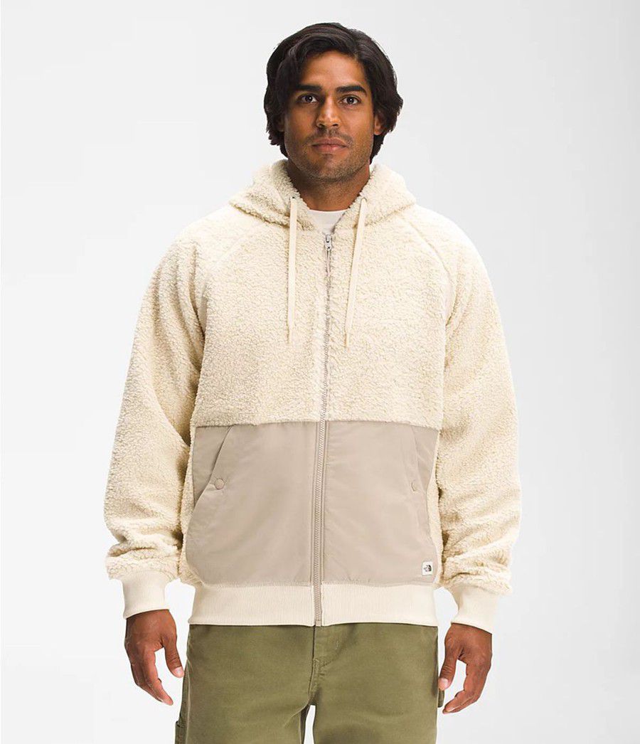 Pánské Mikiny The North Face Ridge Fleece Full Zip Bílé | HMJQKTP-09