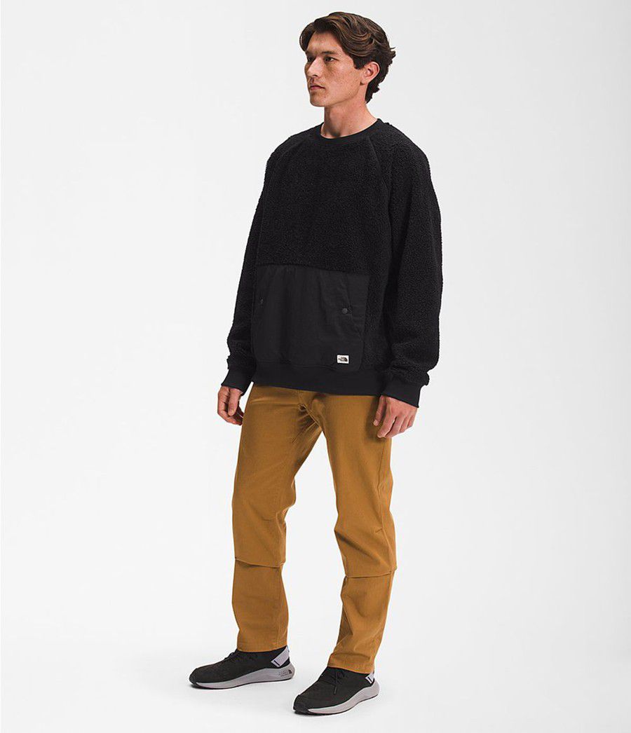 Pánské Mikiny The North Face Ridge Fleece Crew Černé | HWTPUGR-26